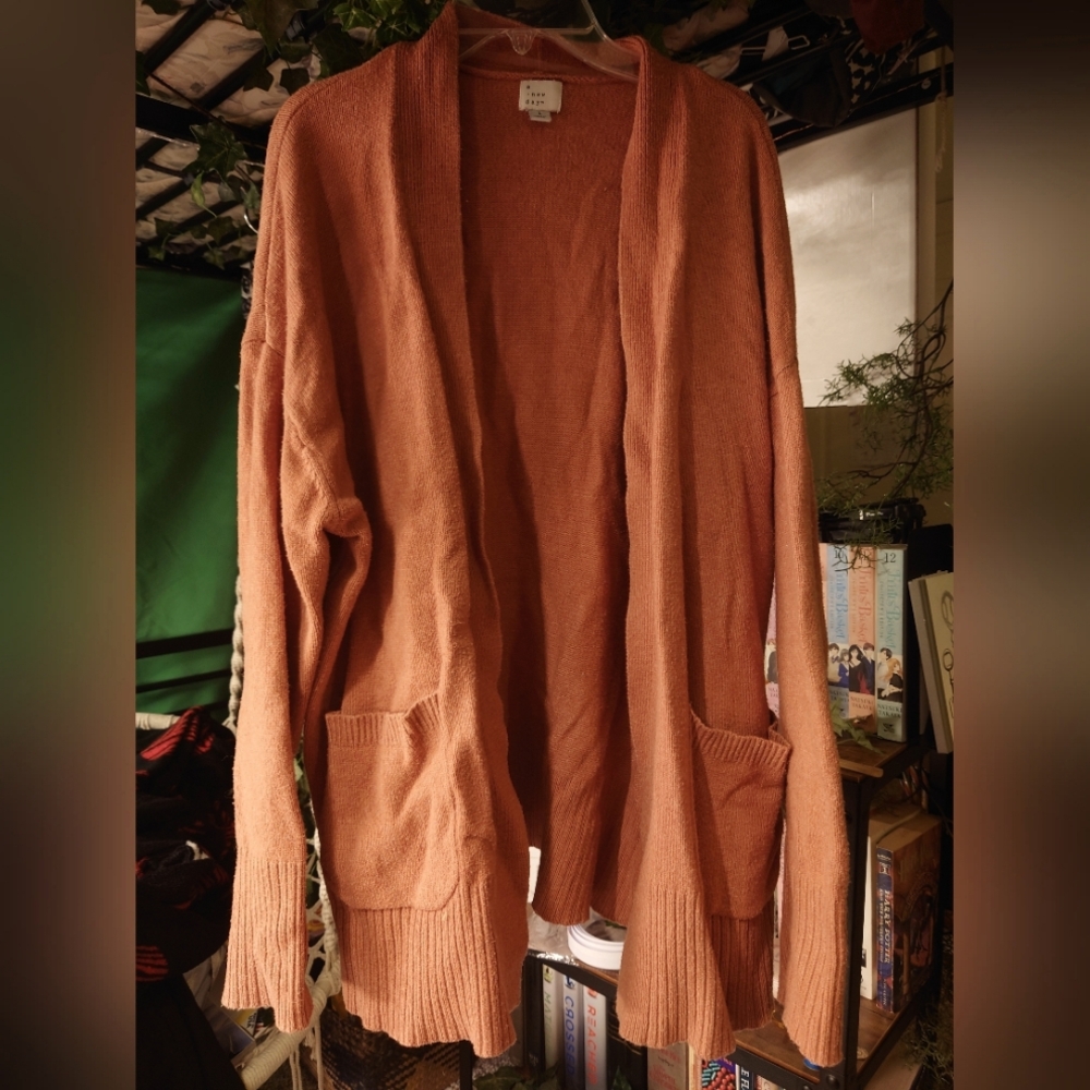 A New Day - large orange cardigan